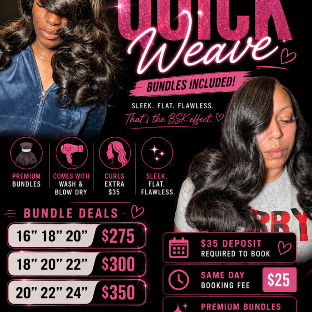 18” 20” 22” Traditional Quick Weave at Beauty Secrets in Milwaukee, WI