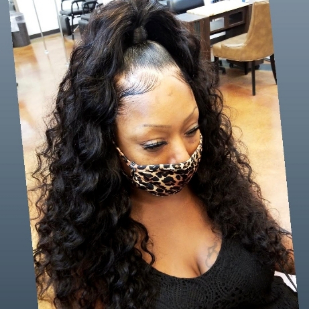 Half-up/down Quick Weave at Hair Priority in Las Vegas, NV