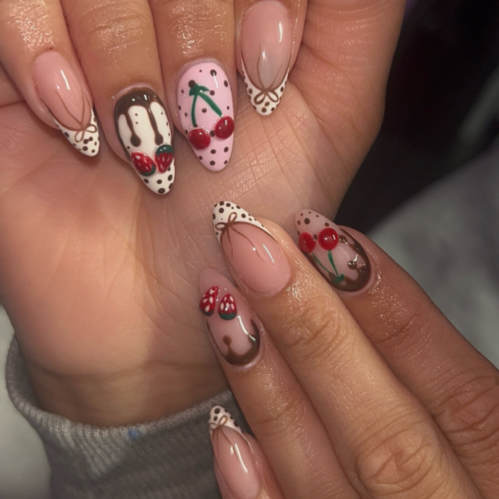 Acrylic full set - Medium length at j.abeautybar in Crest Hill, IL