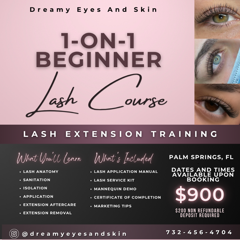 Beginner Lash Training Day 1 at Dreamy Eyes And Skin in Palm Springs, FL