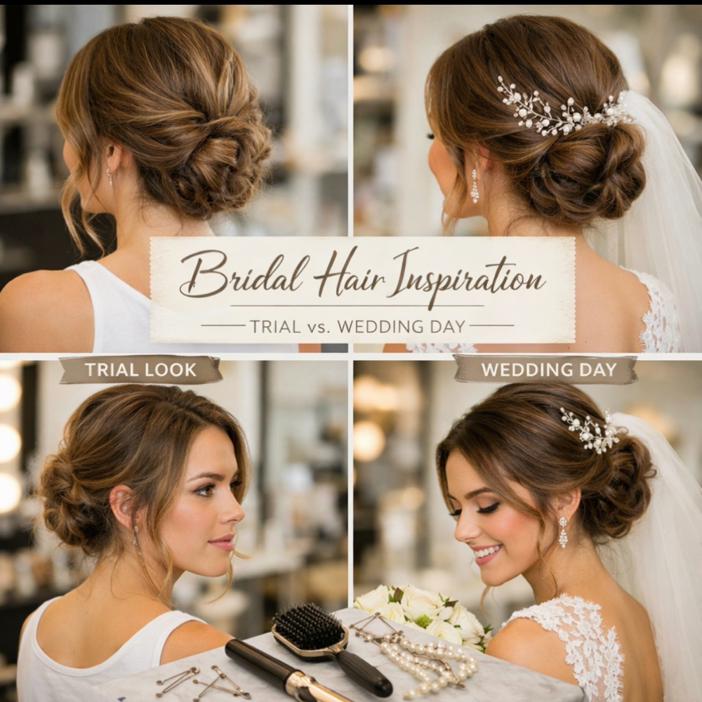 Trial & Bridal Updo at Sharp & Shaded in Schaumburg, IL