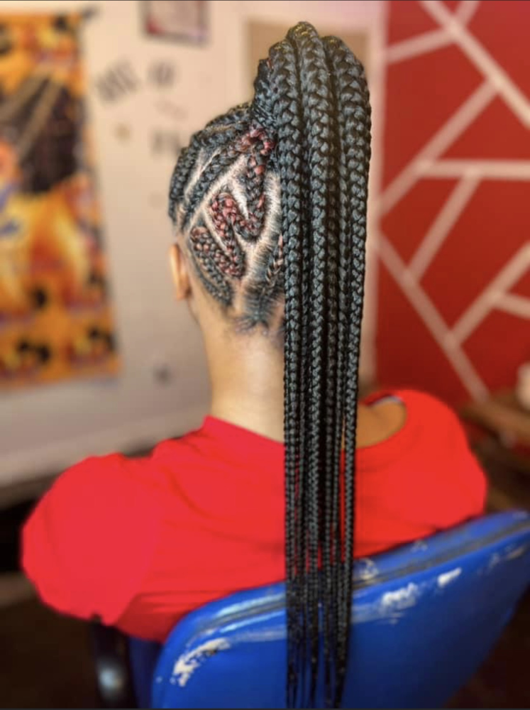 Large Feed-in Ponytail