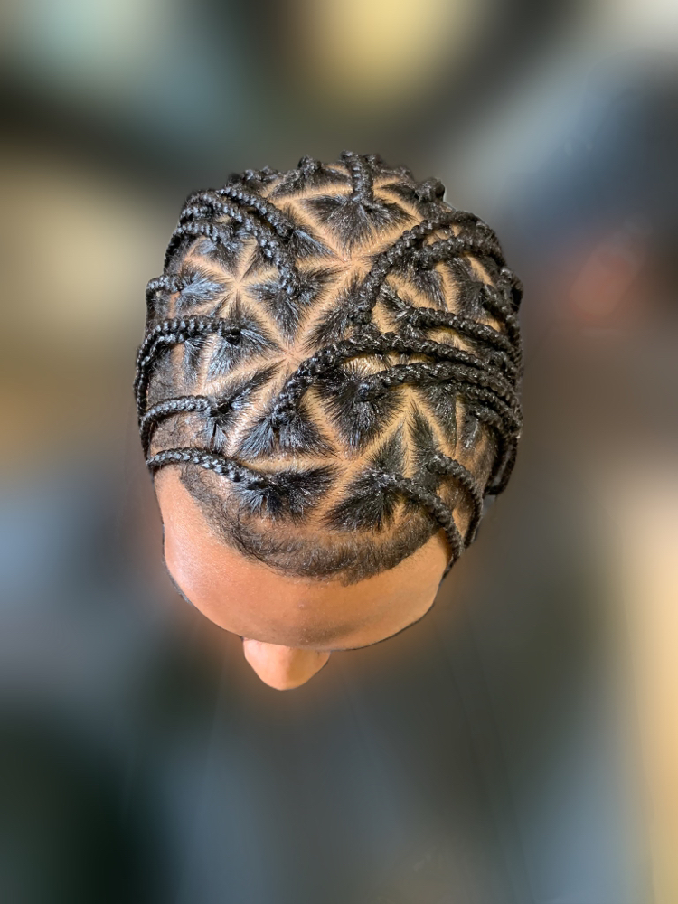 Natural Box Braids w/Fade: Small
