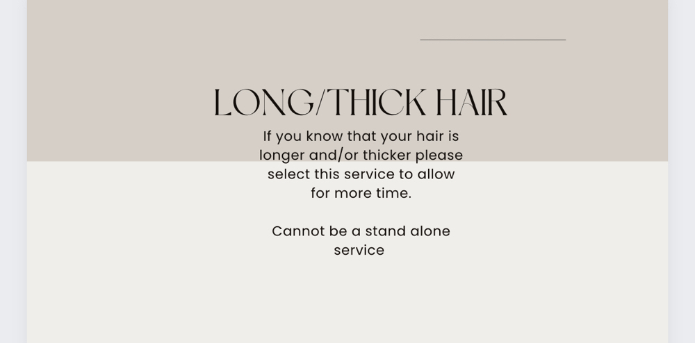 Long/thick Hair