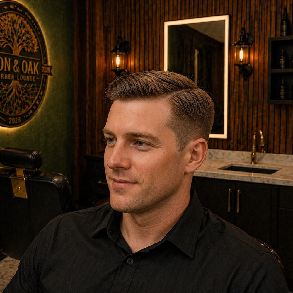 Men’s Hair Cut at Iron&Oak Barber Lounge,LLC in Marlton, NJ