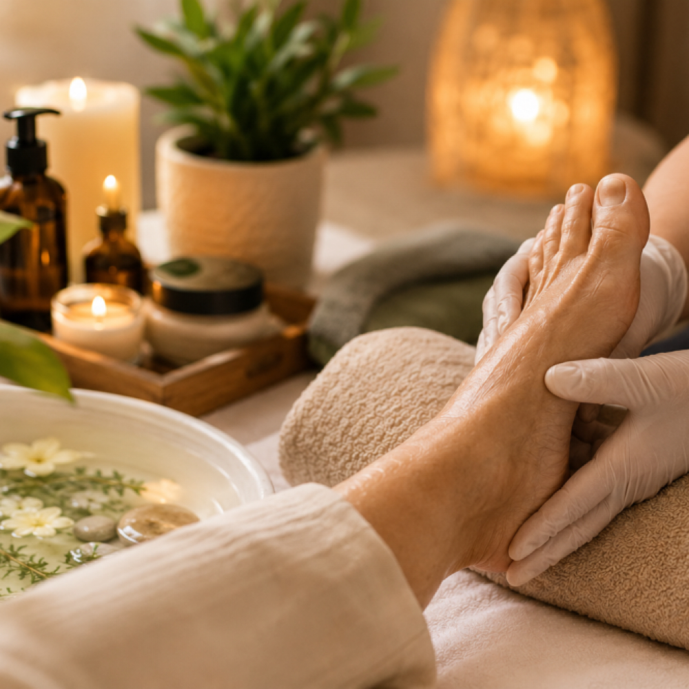 Golden Steps Pedi at Moon Milk & Myrrh in Houston, TX