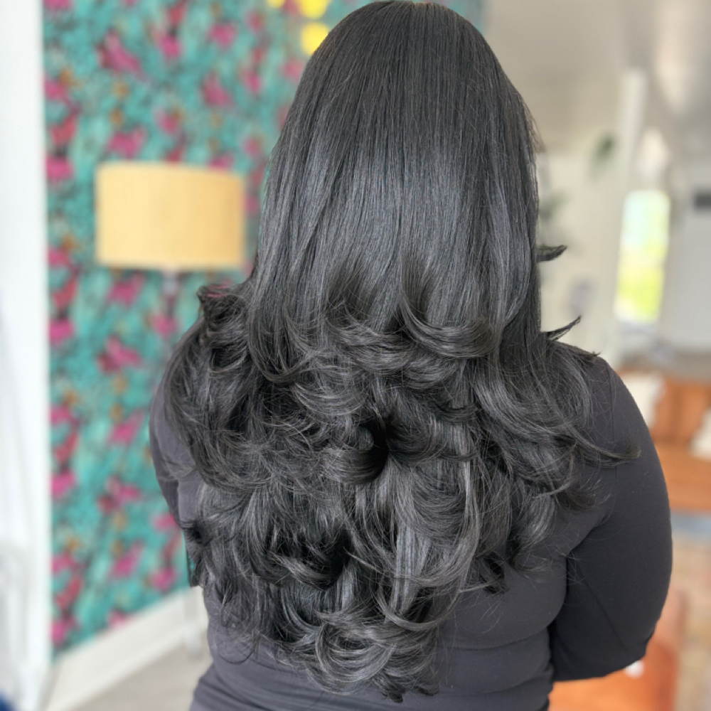 Shampoo, Cut + Style (long hair) at _hairbydaisyl in Goldsboro, NC