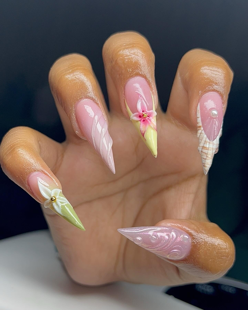 XL acrylics at Clawedxvirii in greenville, NC