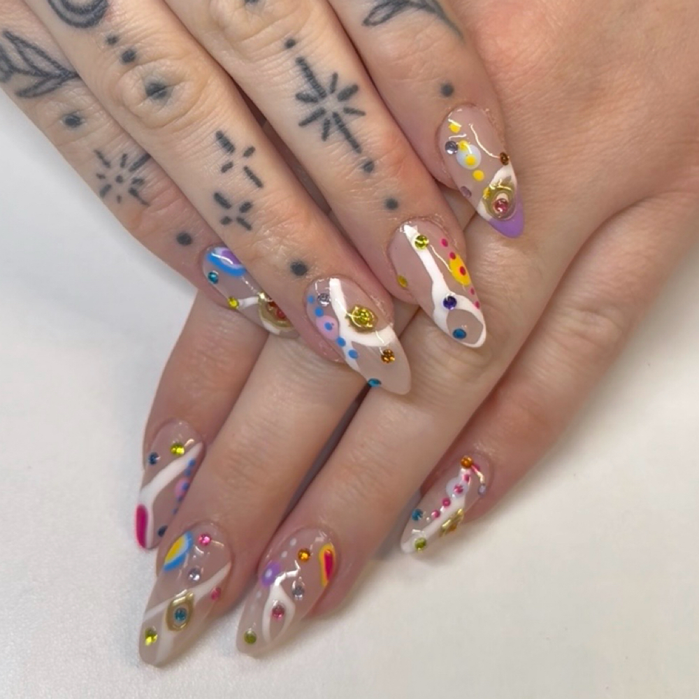 Gelx removal & full set w/ art at glamnailsbycam in Dallas, OR