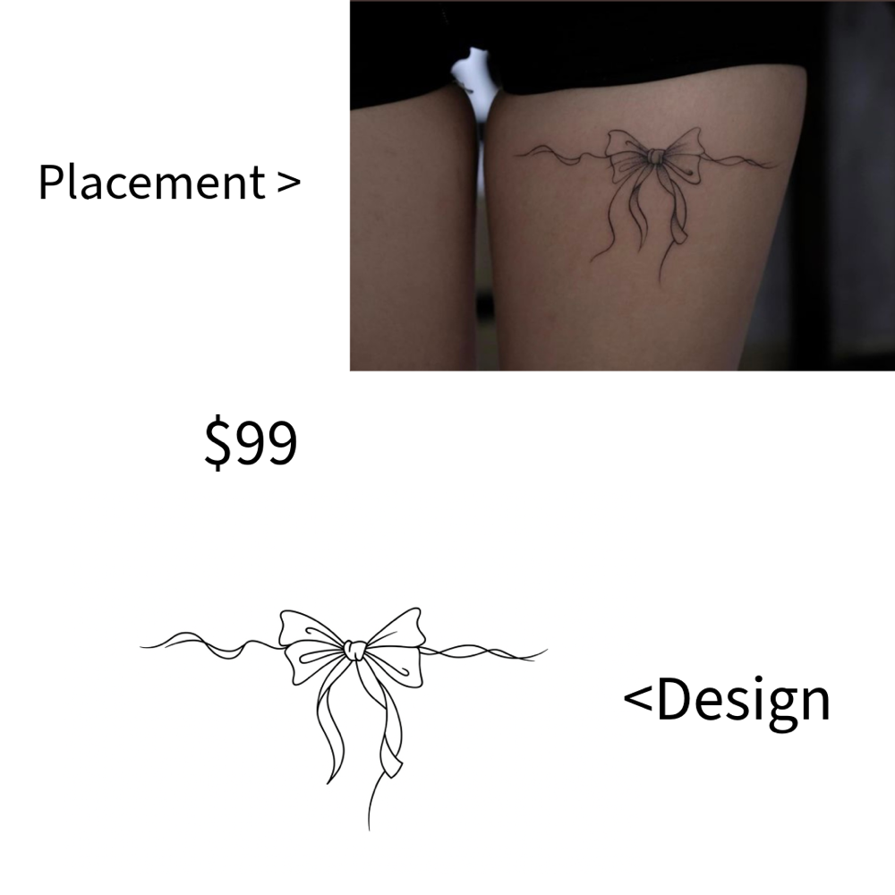 Thigh Bow Tattoo Design