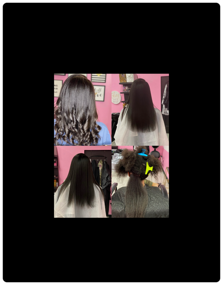 Silk Press(Curls Or Straight)