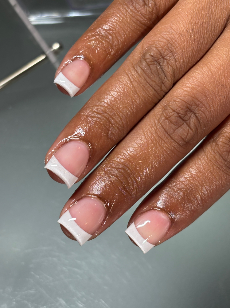 Old School French Tips at nailsbymal3iah in Americus, GA