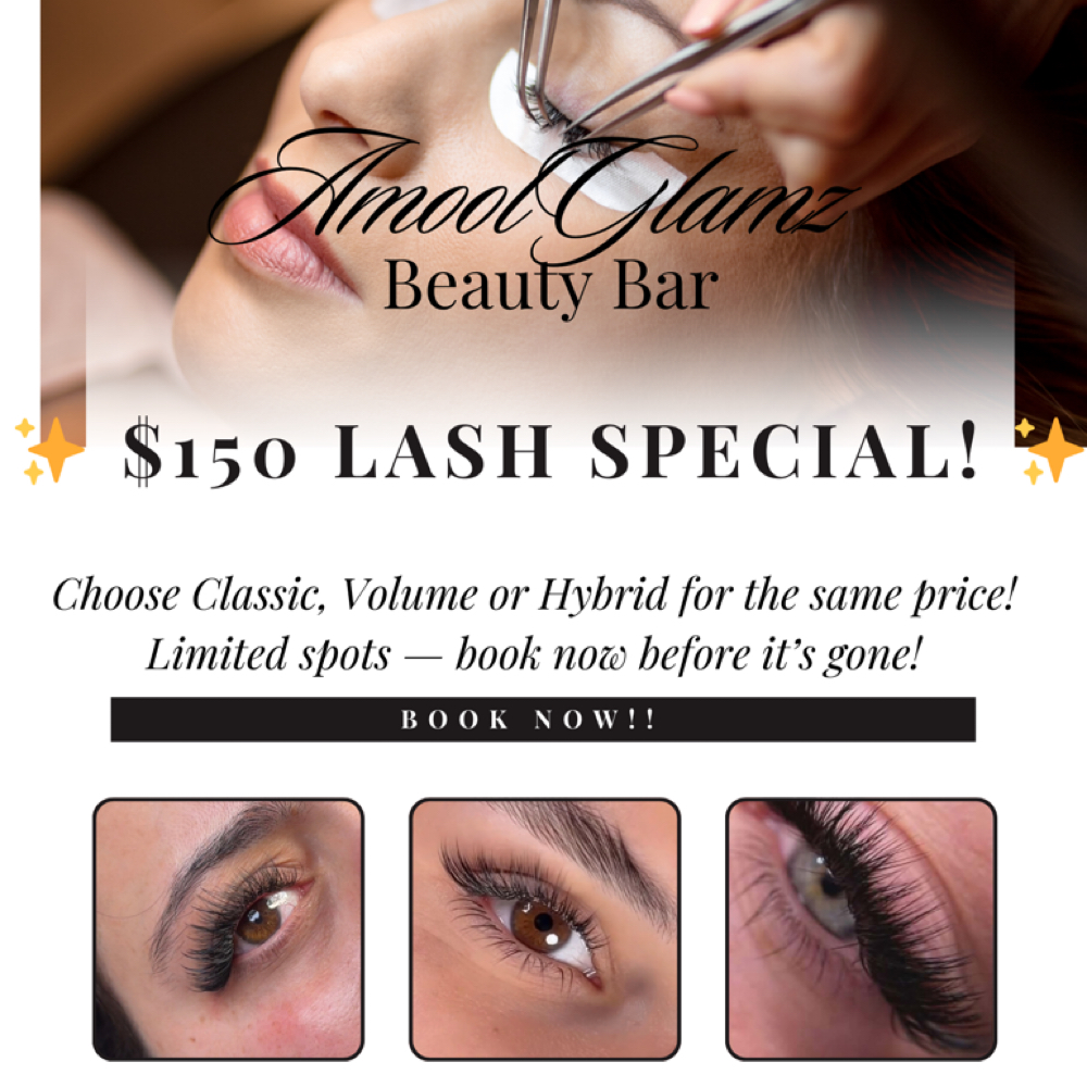 New Clients Special 150$ at Amoolglamz beauty bar in Wilmington, MA