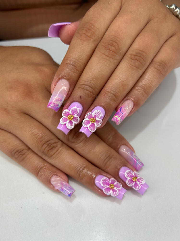 3D flowers per finger