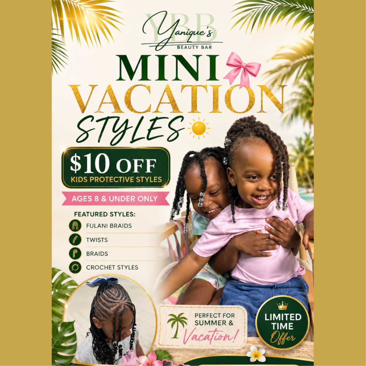 Mini Vacation Styles at Yanique's Beauty Bar in Everett, MA