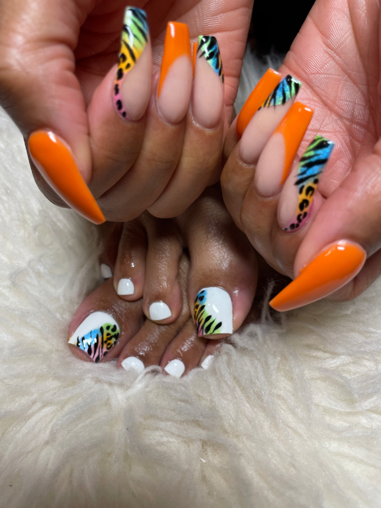 Full Set/Overlay + Pedicure at Acrylics By Keonia in Horn Lake, MS