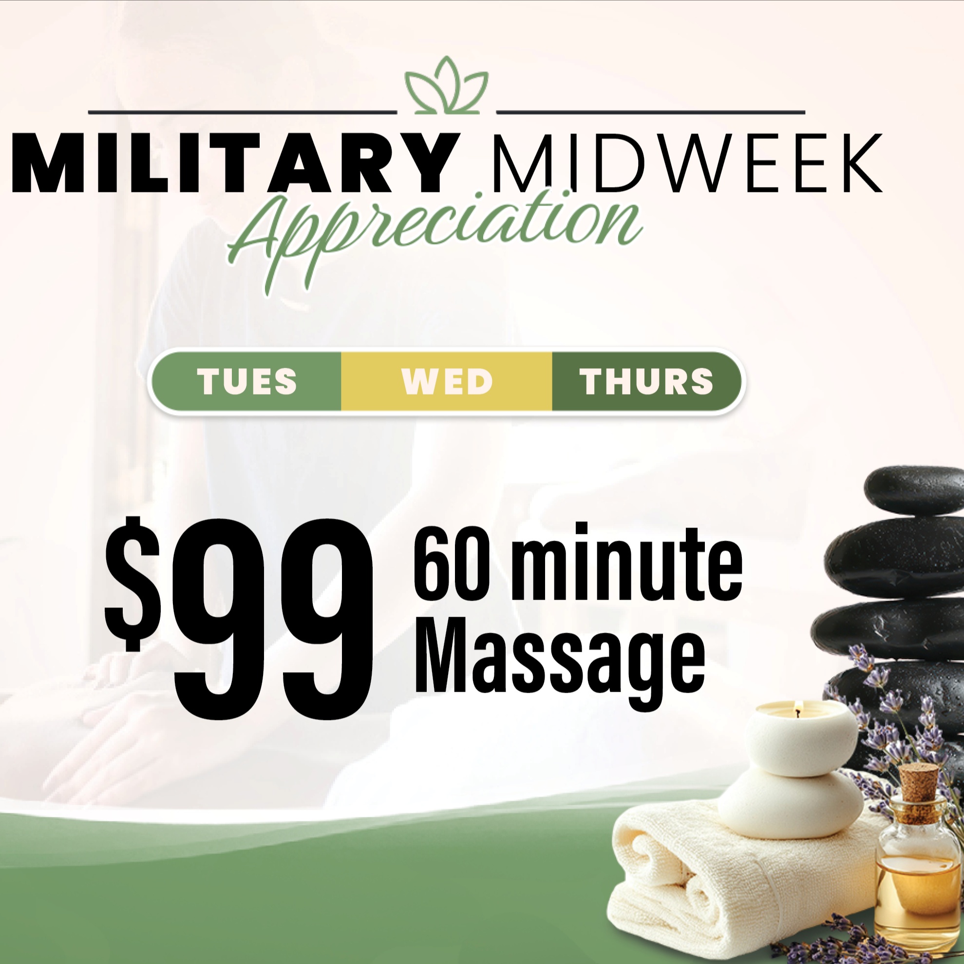 Military Appreciation-60 Min at Pure Massage Co in San Antonio, TX