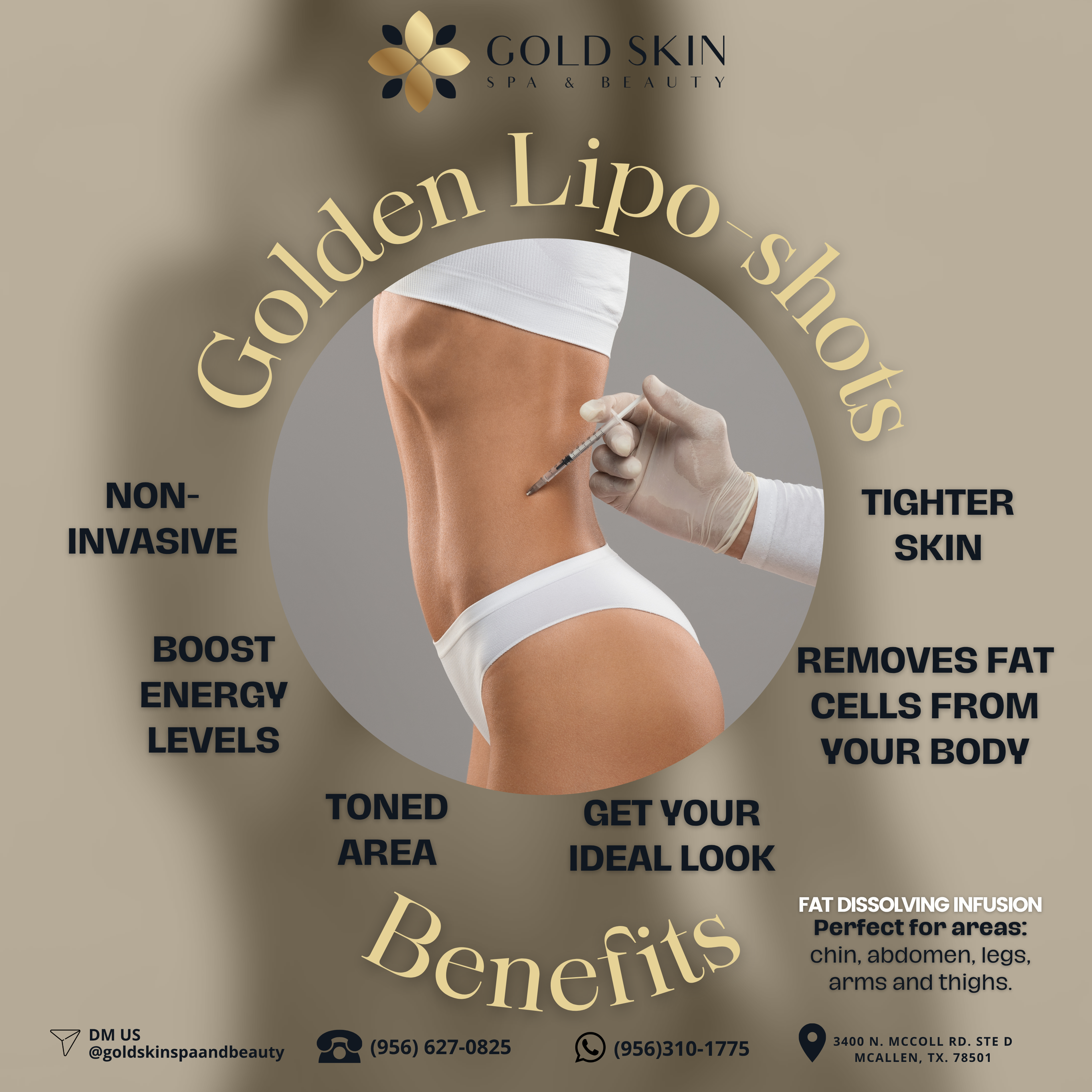 GOLDEN LIPO SHOTS at GOLD SKIN SPA AND BEAUTY in MCALLENT, TX