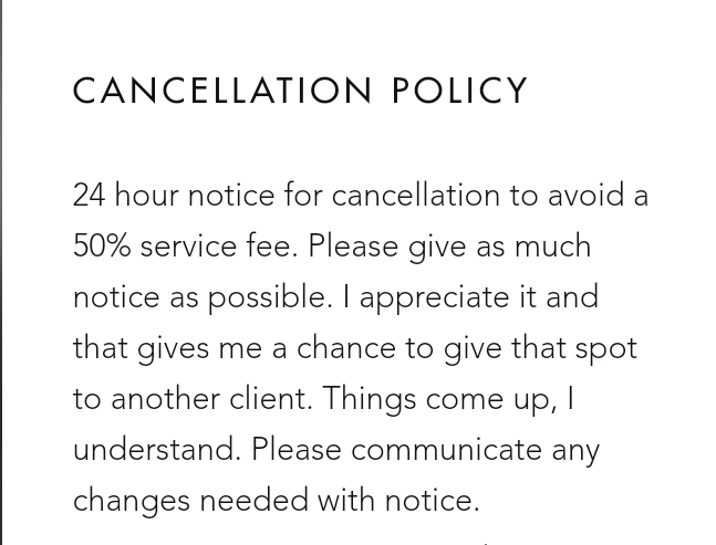 Cancelation Policy