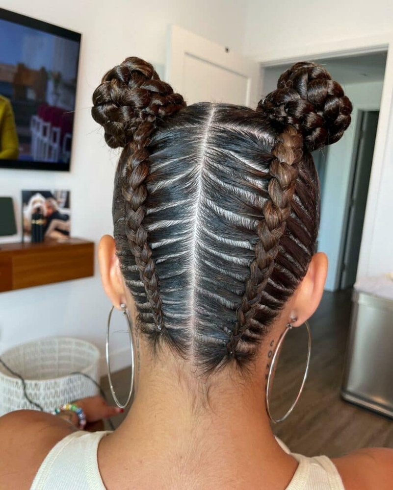 4 Braids Into BUNS ✨️