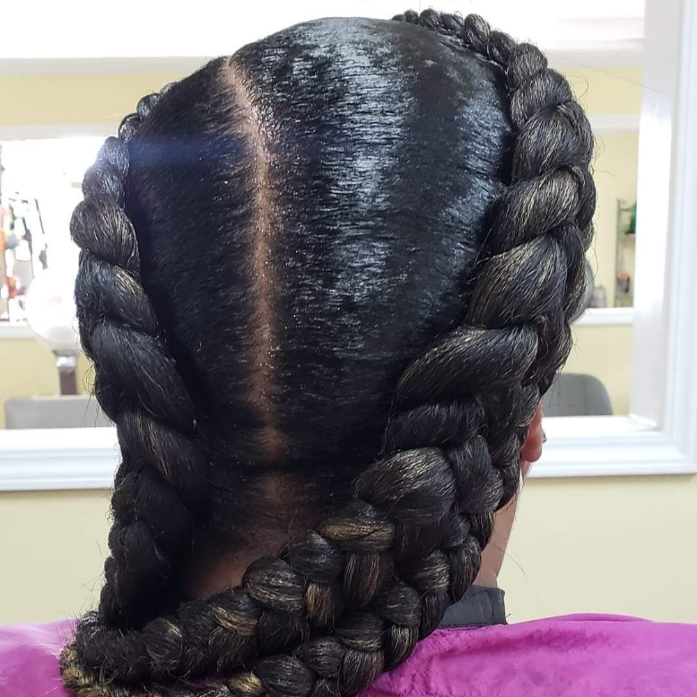 Braids with hair extensions