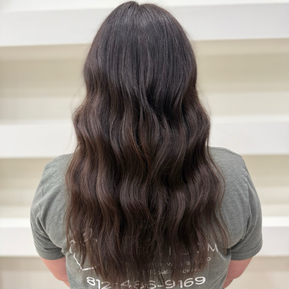 Hair extension install at Ivey Studio Suites in Vincennes, IN