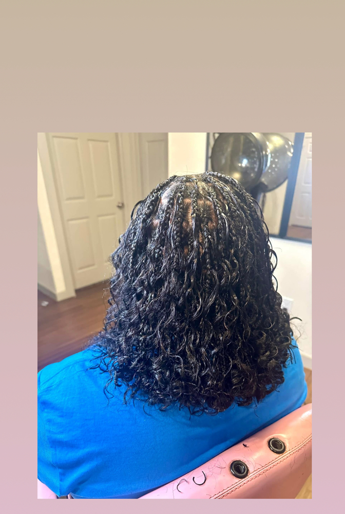Medium Boho Knotless Bob at Goddess Stylez in Sealy, TX