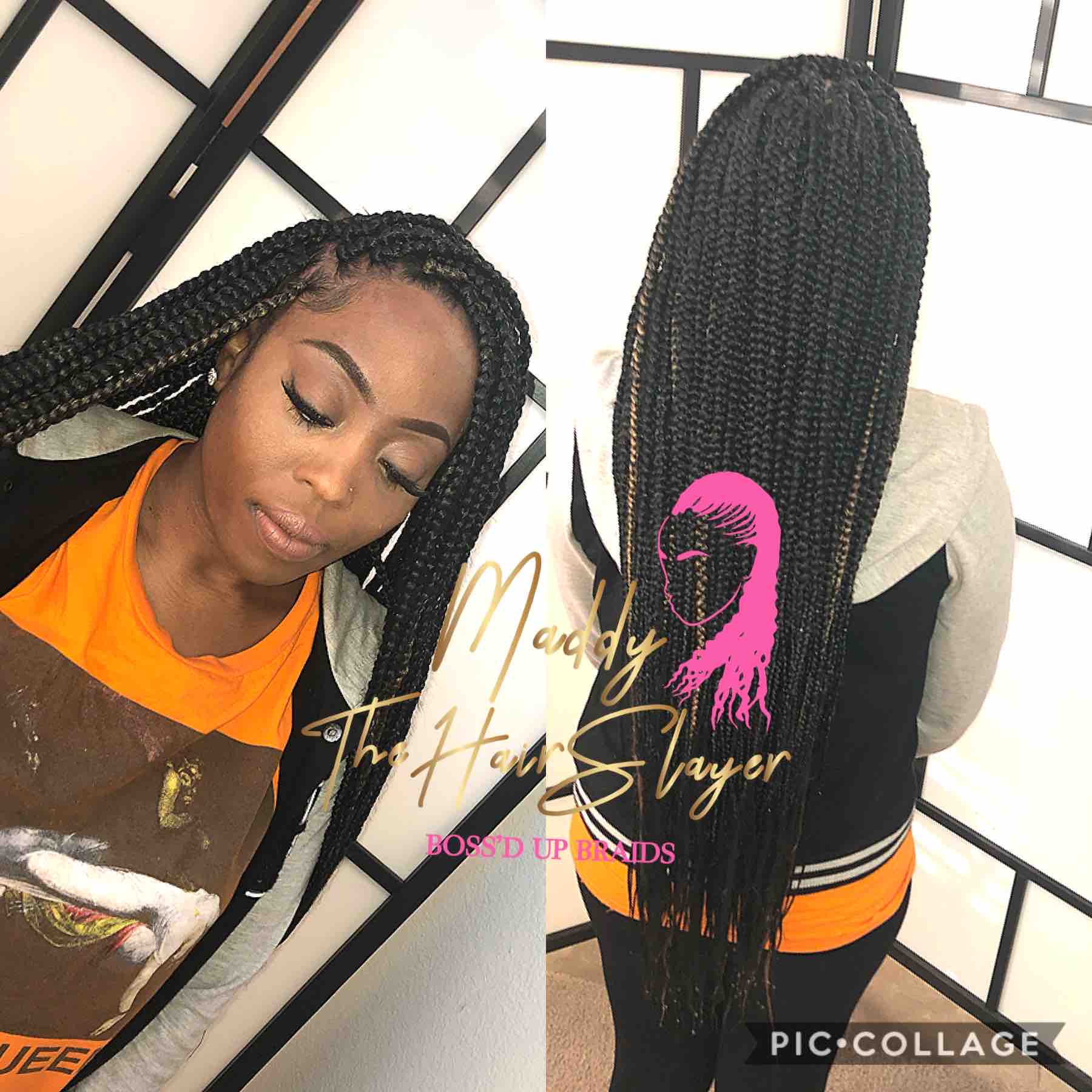 Small Butt Length Box Braids