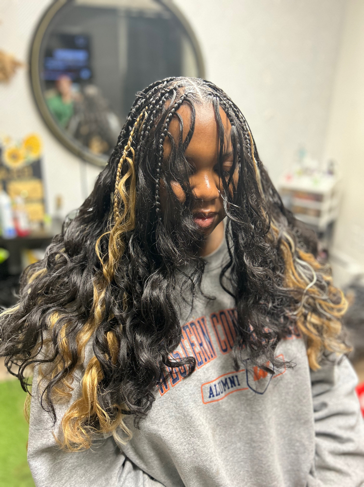Smedium French Knotless Braids