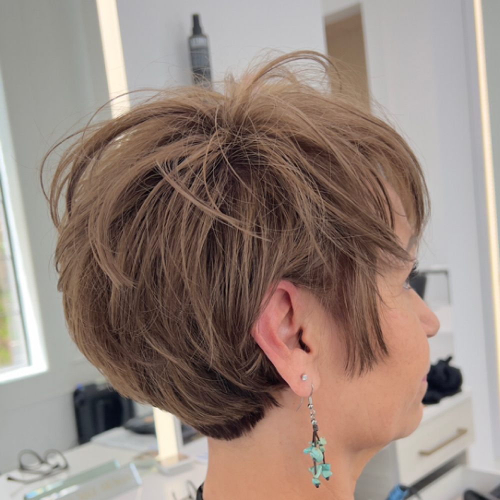 Blowout Short Hair at Hair Life By Charles in San Antonio, TX