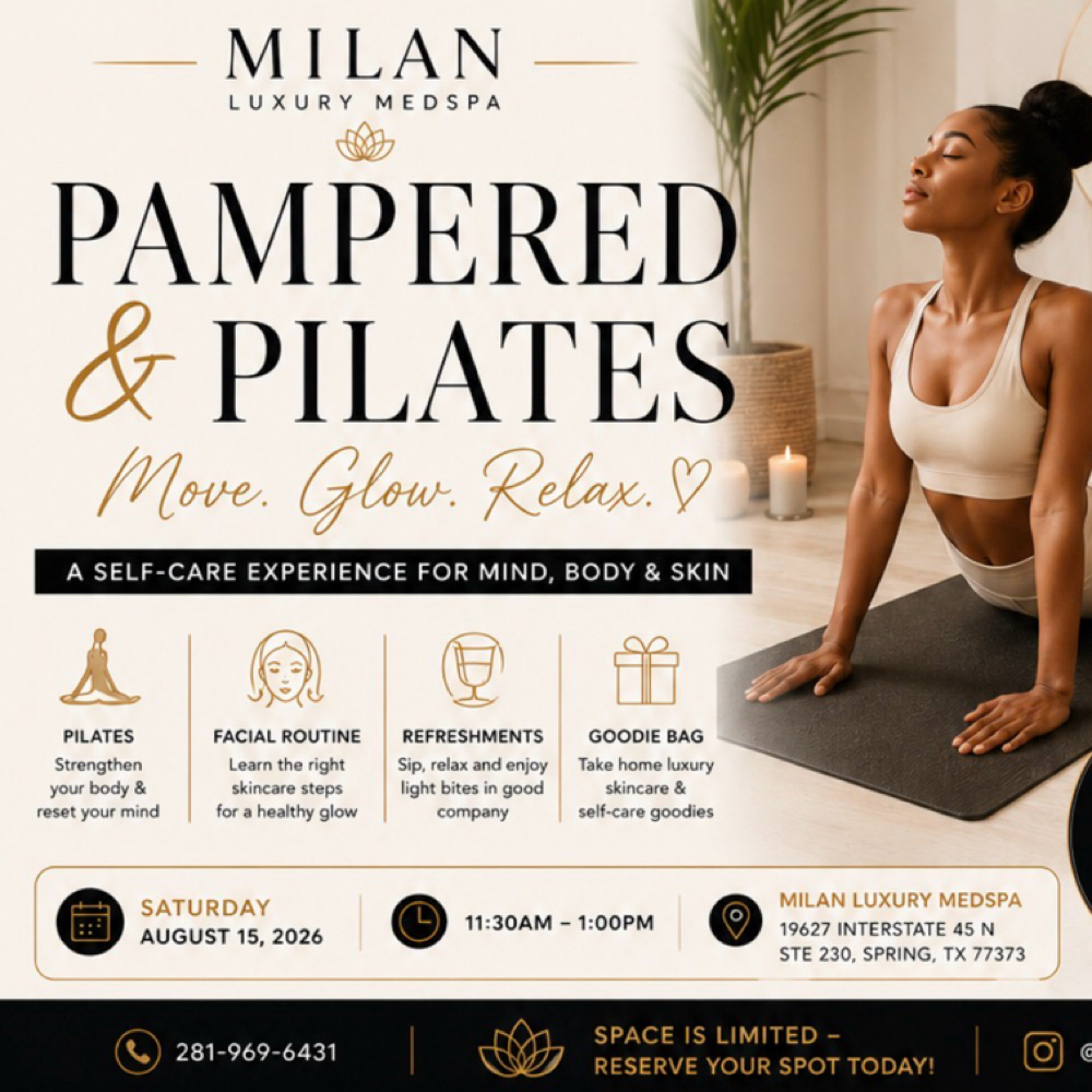 Pilates & Pampered skin at Milan Luxury Medspa in Spring, TX