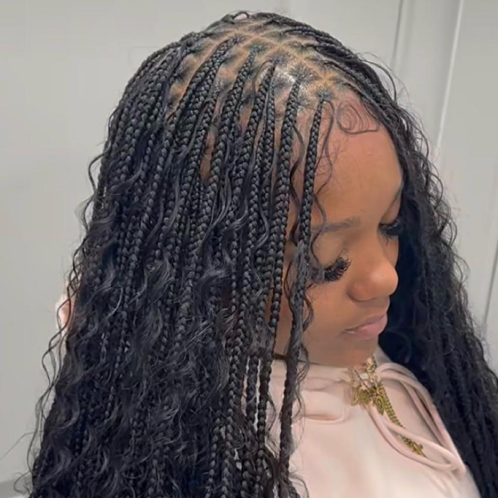 SMALL BOHEMIAN BRAIDS at Quin's Hair Braiding in Upper Marlboro, MD