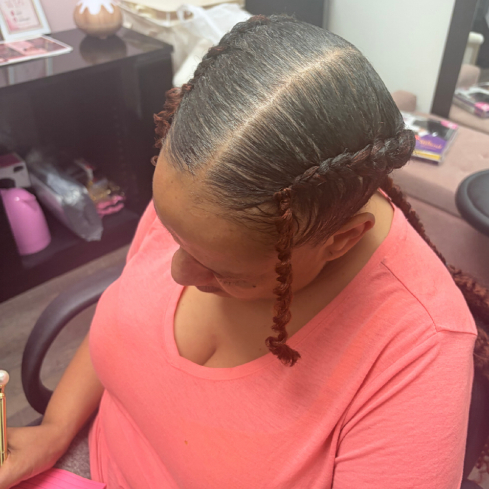 2 Feed-In Braids at Starr's Beauty Studio in St. Louis, MO