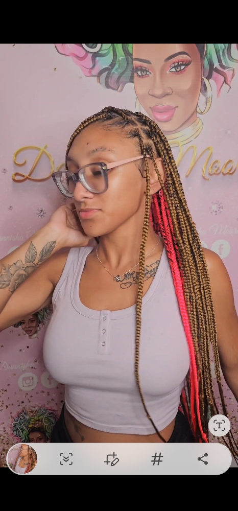 Medium Goddess Knotless Braids