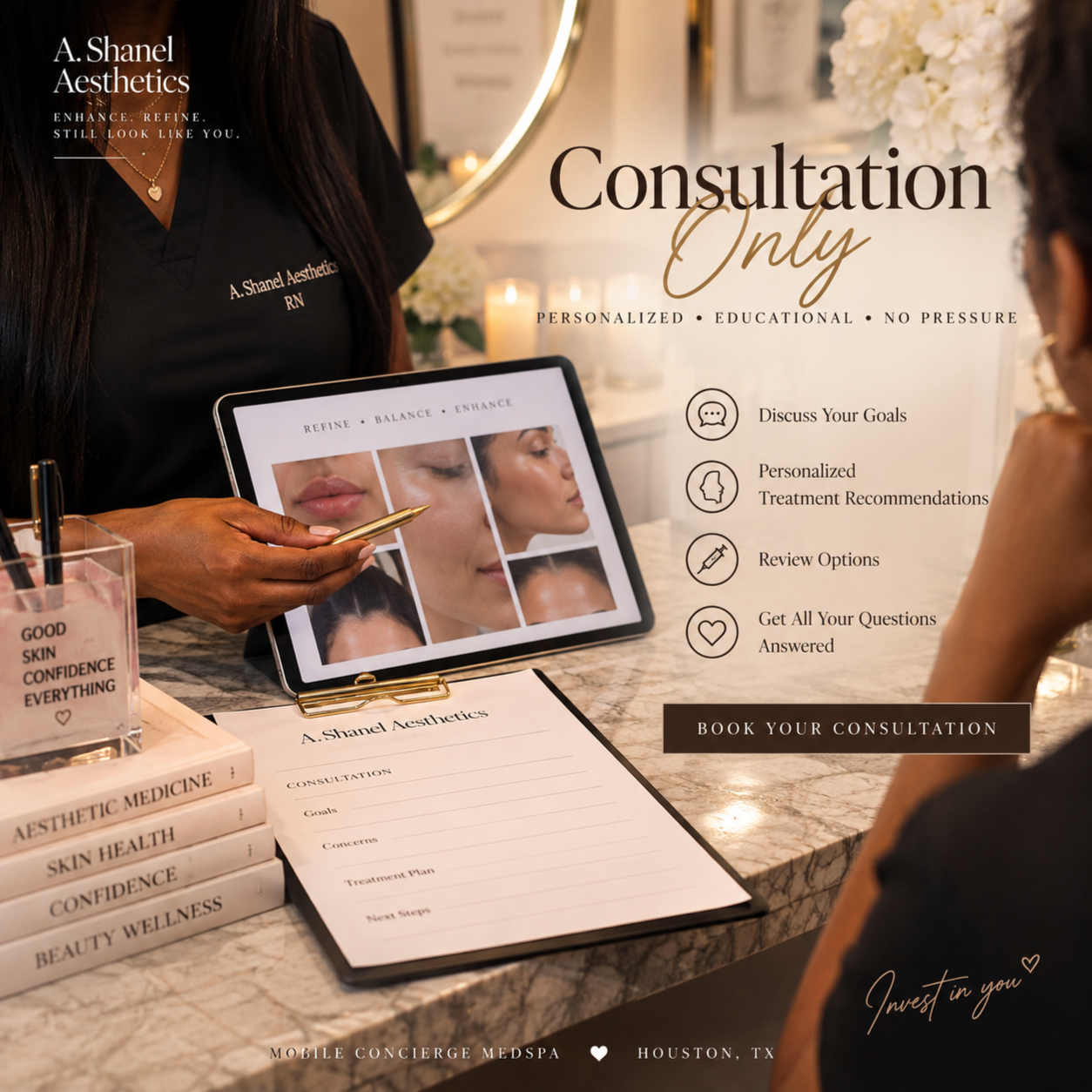 Consultation ONLY at A. Shanel Aesthetics in Houston, TX