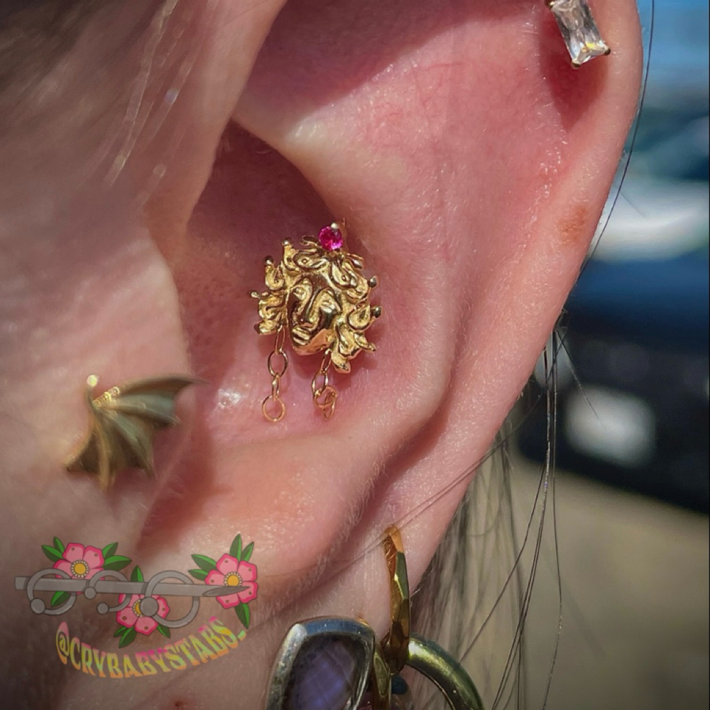 Conch at Dark Age Piercings by Sarah in Denton, TX