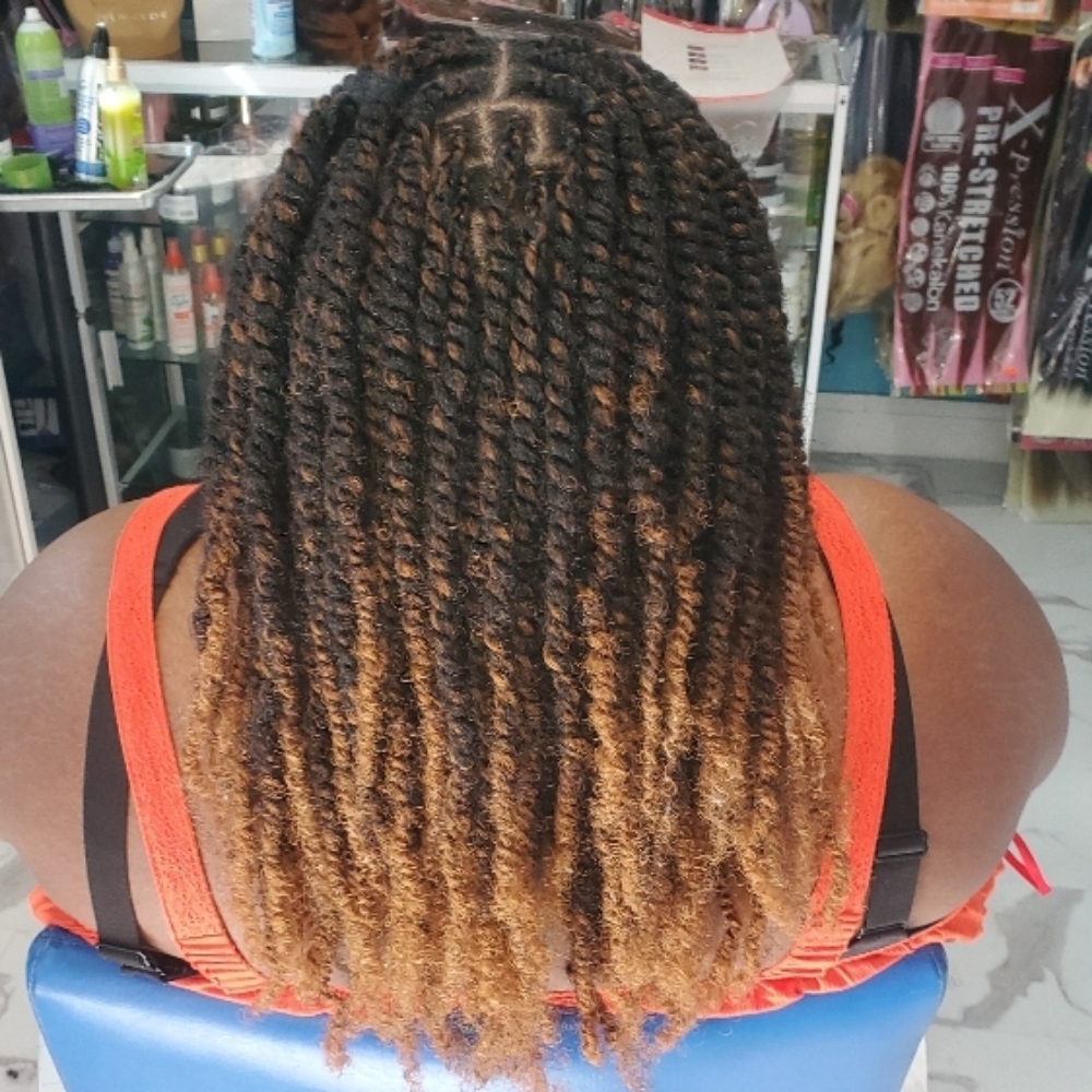 Jumbo Passion Twists at Djina Braiding in Grand Prairie, TX