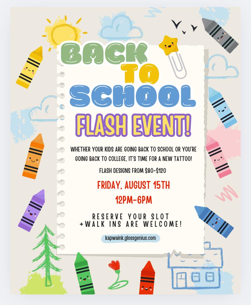BACK TO SCHOOL FLASH EVENT