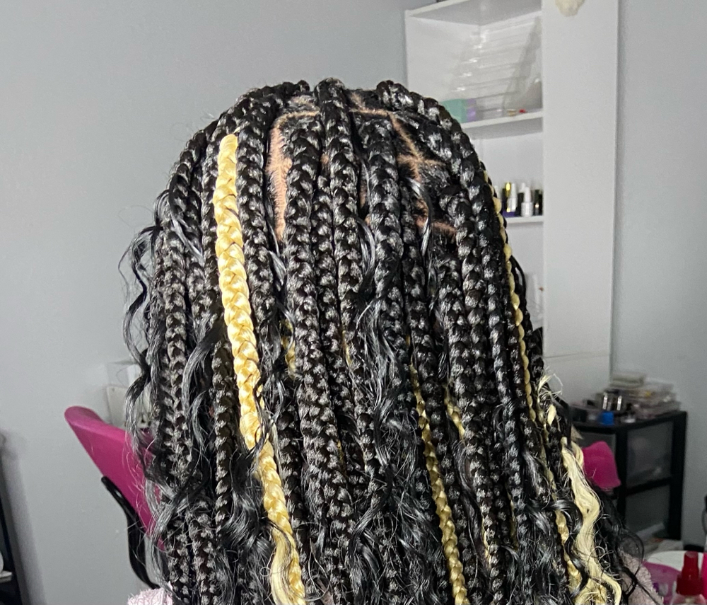Large Boho Box Braids  (Synthetic )