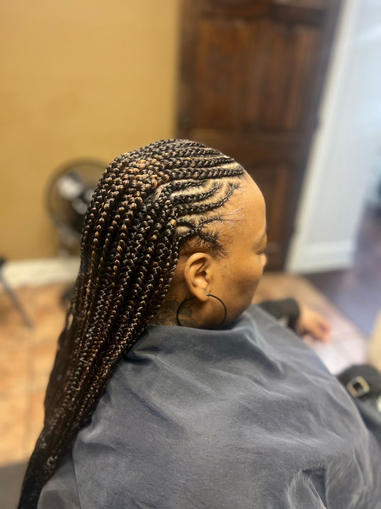 Medium Fulani/freestyle Braids