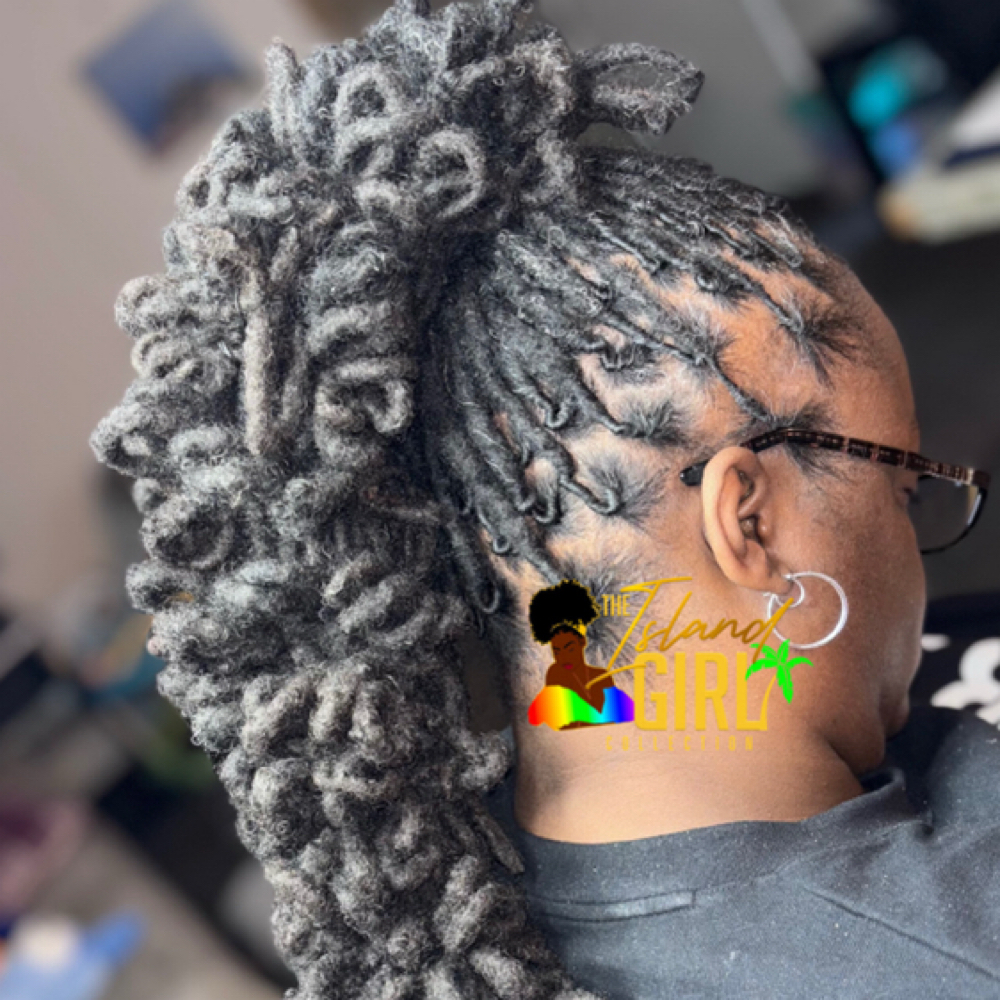 Barrel Twist Ponytail Loc Style at The Island Girl Collection LLC in hinesville, GA
