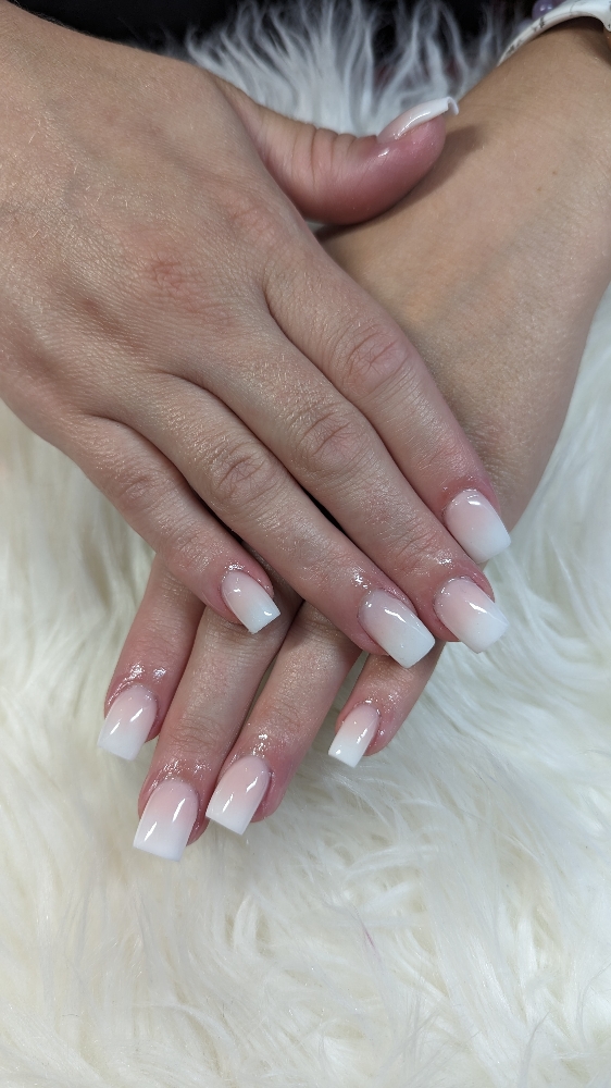 Full Set Ombre Pink And White