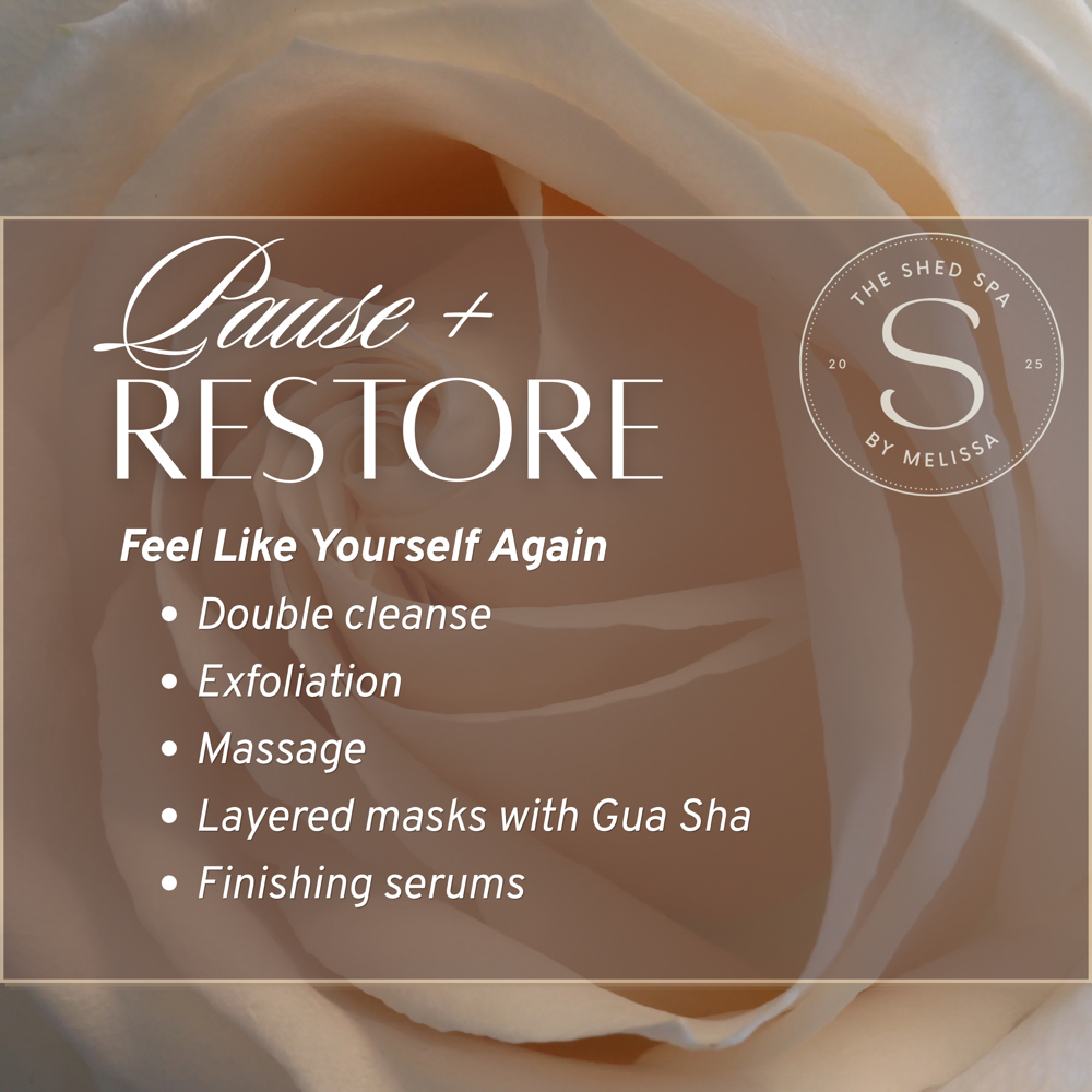 Pause + Restore Facial at The Shed Spa - Seymour Aesthetician in Seymour, TN