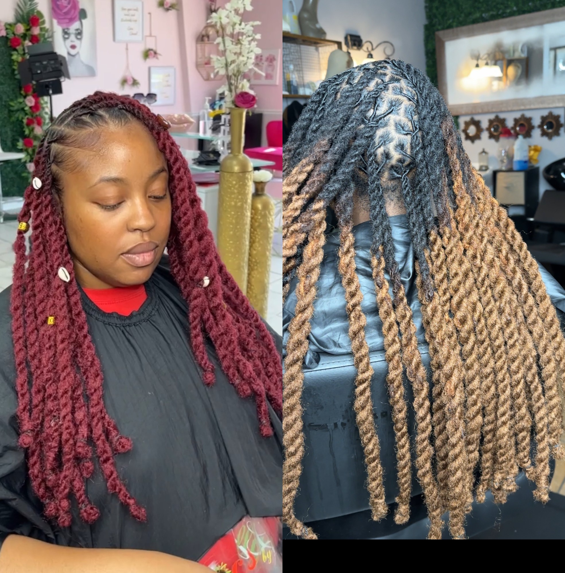 Loc Retwist + Cuban Hair Add on