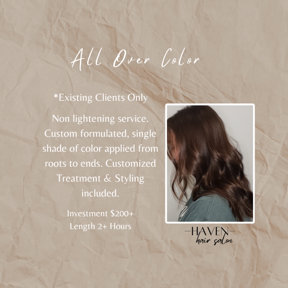 All Over Color at Haven Hair Salon in Sandy Springs, GA