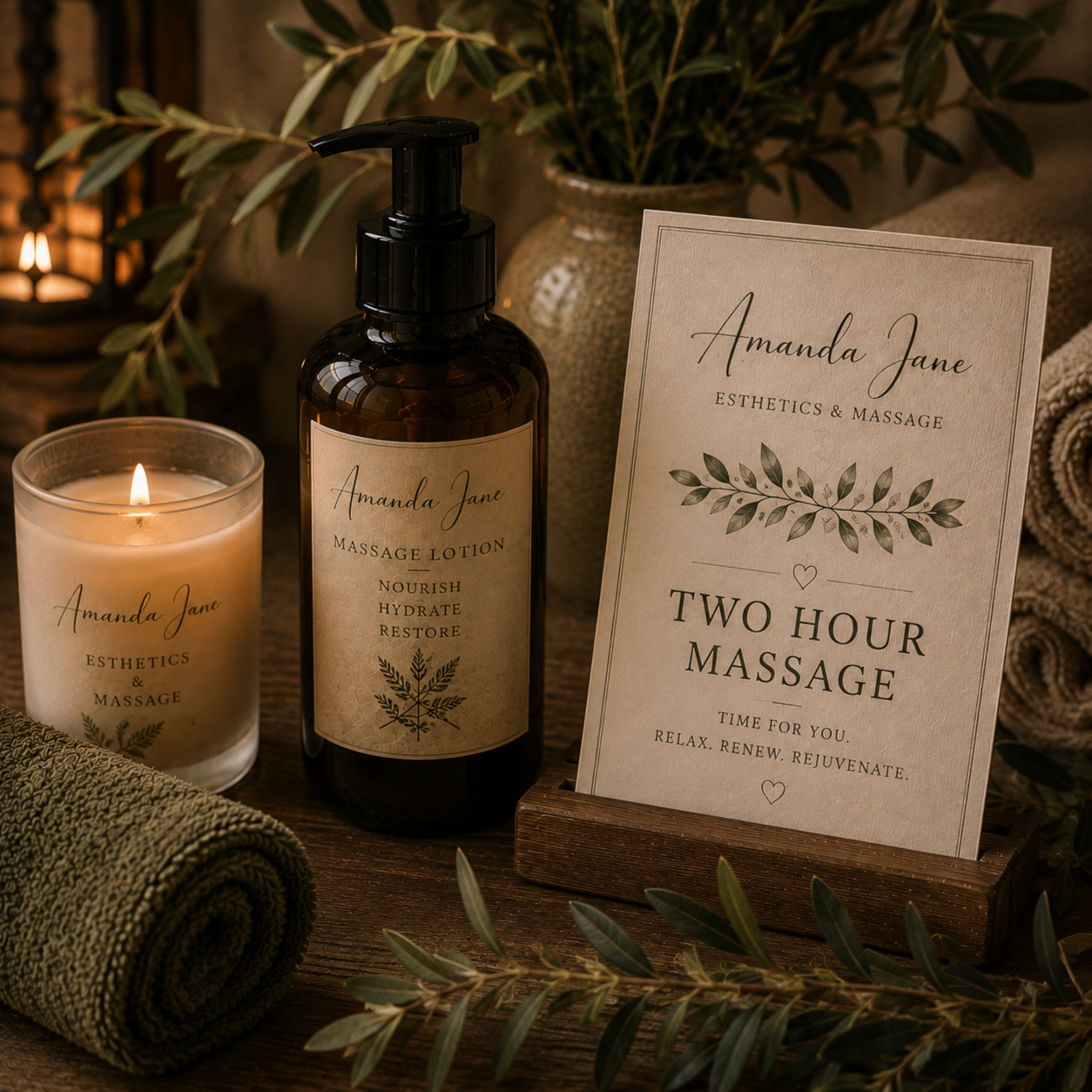 Two Hour Massage at Amanda Jane Esthetics & Massage in Salado, TX