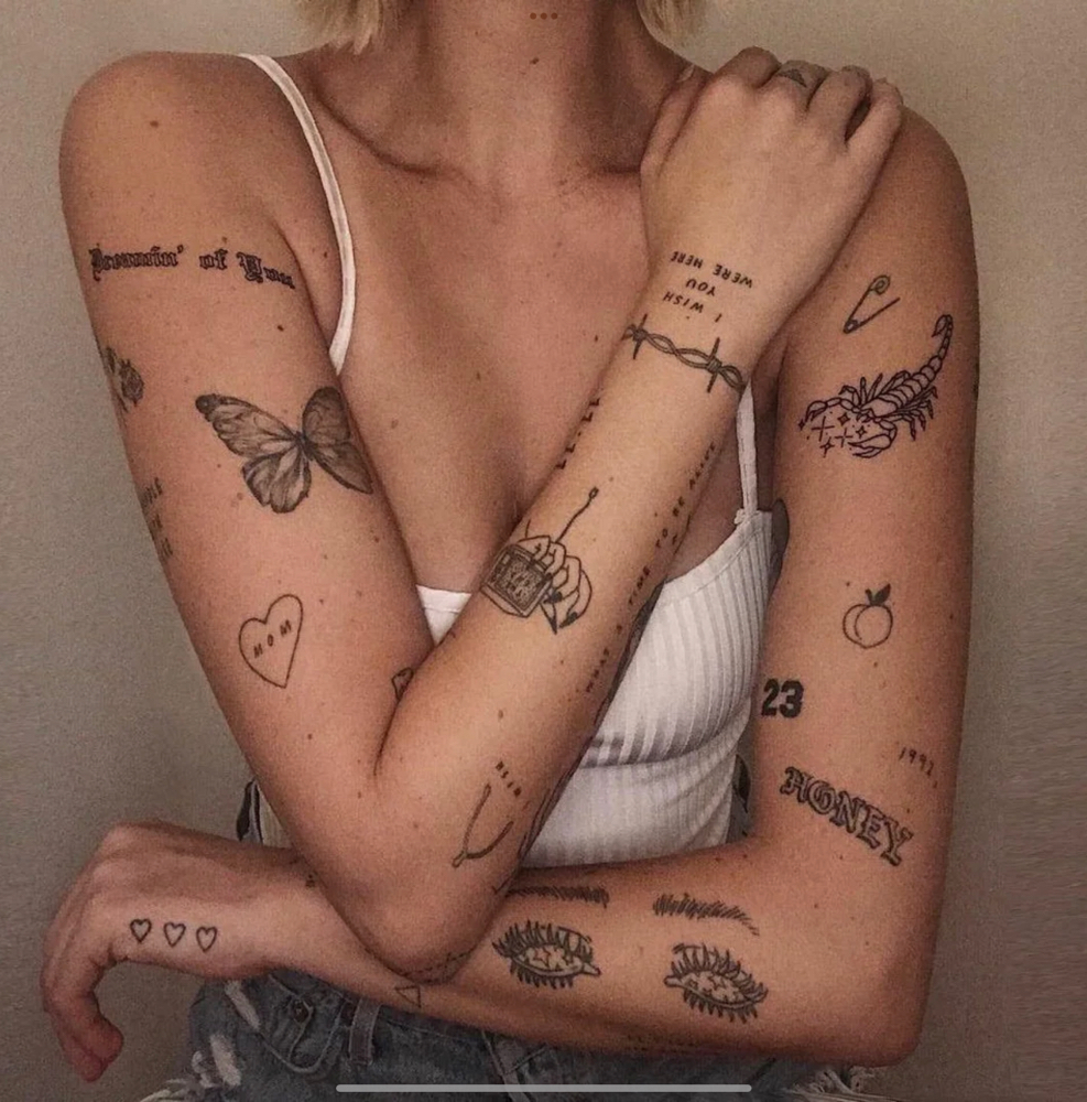 Minimalist Sticker Sleeve Tattoo