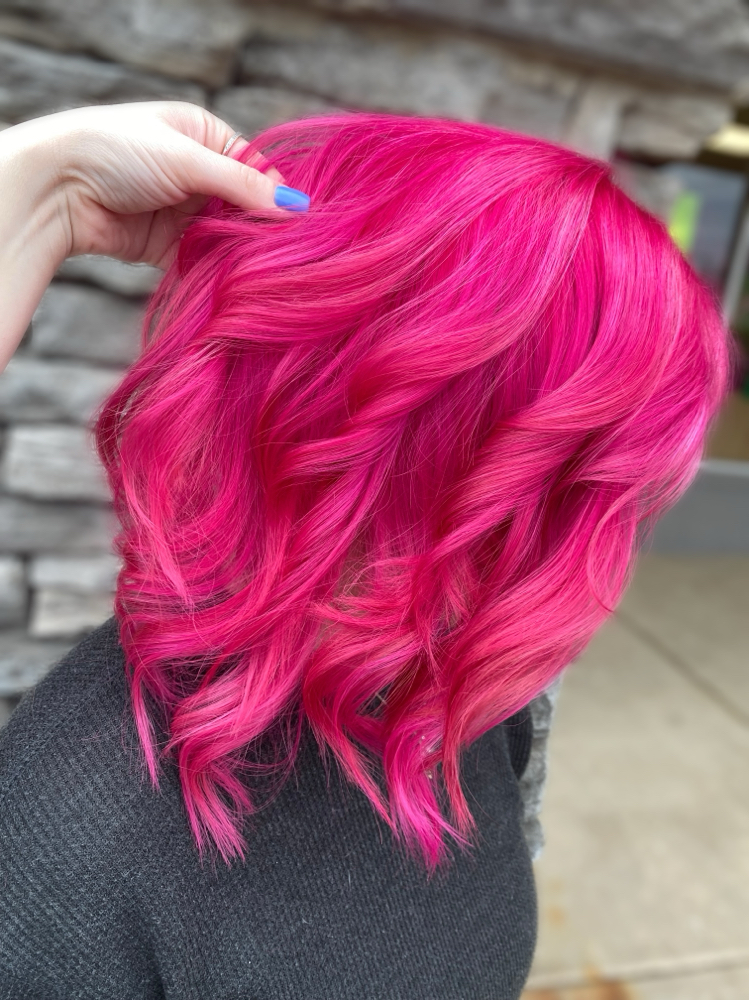 Vivid Color Retouch And Haircut
