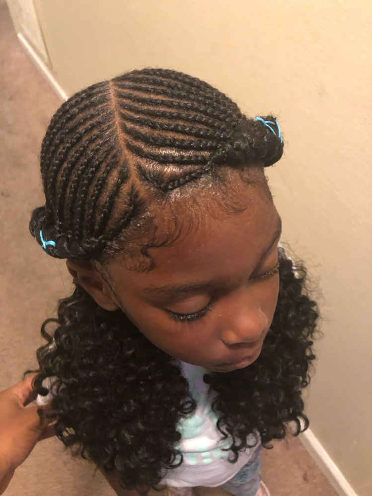 Girls Feed-In Braids w/ Designs (2) at Braids By Bri in Nashville, TN