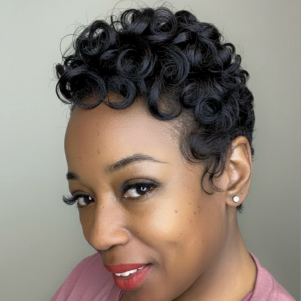 Shampoo&Style/Short Relaxed Hair at High Tone  Beauty  Lounge in Birmingham, AL
